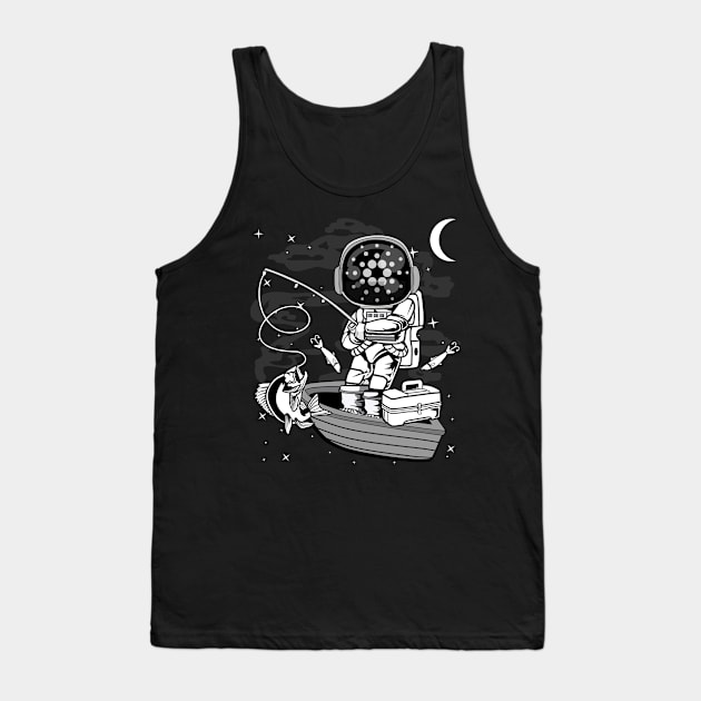 Astronaut Fishing Cardano ADA Coin To The Moon Crypto Token Cryptocurrency Blockchain Wallet Birthday Gift For Men Women Kids Tank Top by Thingking About